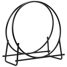 Load image into Gallery viewer, 30" Tubular Steel Log Hoop Firewood Storage Rack
