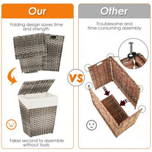 Load image into Gallery viewer, Foldable Handwoven Laundry Hamper with Removable Liner-Gray
