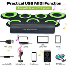 Load image into Gallery viewer, Set 7 Kit Electronic Roll Up Pads MIDI Drum -Green
