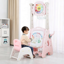 Load image into Gallery viewer, 6-in-1 Adjustable Kids Basketball Hoop Set-Pink
