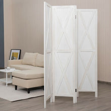 Load image into Gallery viewer, 5.6 Ft 4 Panels Folding Wooden Room Divider-White
