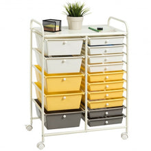 Load image into Gallery viewer, 15-Drawer Storage Rolling Organizer Cart-Yellow
