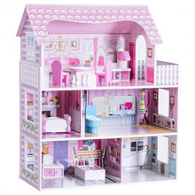 Load image into Gallery viewer, 28" Pink Dollhouse w/ Furniture
