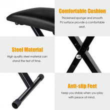 Load image into Gallery viewer, Adjustable Portable X-Style Leather Padded Piano Bench
