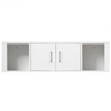 Load image into Gallery viewer, Wall Mounted Floating 2 Door Desk Hutch Storage Shelves-White
