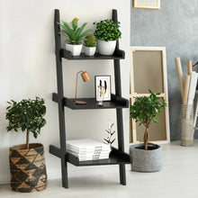 Load image into Gallery viewer, 3 Tier Leaning Rack Wall Ladder Book Shelf Bookcase Storage Display Multipurpose
