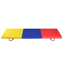Load image into Gallery viewer, 6' x 2' Exercise Tri-Fold Gymnastics Mat w/ Carrying Handles-Multicolor
