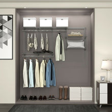 Load image into Gallery viewer, 3 to 6 ft Wall-Mounted Closet System Organizer Kit with Hang Rod -Gray
