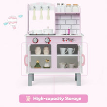 Load image into Gallery viewer, Kids Wooden Pretend Play Cooking Set with Sounds and Cookware Accessories
