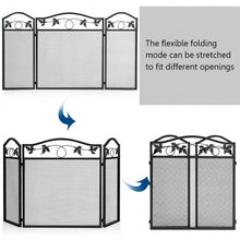 Load image into Gallery viewer, 3 Panel Foldable Steel Fireplace Screen Spark Guard Fence
