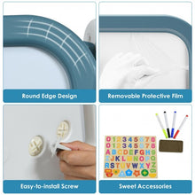 Load image into Gallery viewer, 2 in 1 Kids Easel Desk Chair Set Book Rack Adjustable Art Painting Board-Blue
