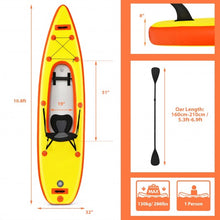 Load image into Gallery viewer, 10.8'  Inflatable Kayak Set K1 1-Person Sit-On-Top Kayak with Oars-Yellow
