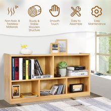 Load image into Gallery viewer, Kids 5-Cube Storage Cabinet 2-Shelf Wood Bookcase Organizer
