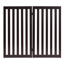 Load image into Gallery viewer, 35" Folding Standing 2/4 Panel Wood Pet Fence-Brown-A
