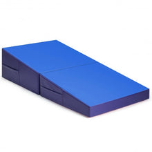 Load image into Gallery viewer, Tumbling Incline Gymnastics Exercise Folding Wedge Ramp Mat-Blue
