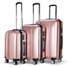 Load image into Gallery viewer, 3 Pcs 20" 24" 28" GLOBALWAY ABS+PC Luggage Travel Set-Pink
