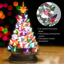 Load image into Gallery viewer, 15" Pre-Lit Hand-Painted Ceramic Christmas Tree-Silver
