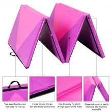 Load image into Gallery viewer, 4" x 10" x 2" Gymnastics Mat Folding Portable Exercise Aerobics Fitness-Purple
