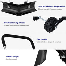 Load image into Gallery viewer, Dual Rolling Snow Pusher w/ 6" Wheels &amp; Adjustable Handle
