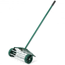 Load image into Gallery viewer, 18-inch Rolling Lawn Aerator roller Push Tine Soil with Fender
