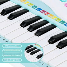 Load image into Gallery viewer, Multifunctional 37 Electric Keyboard Piano with Microphone-Blue
