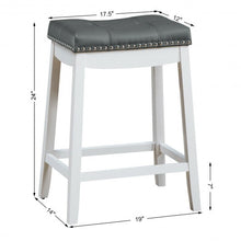 Load image into Gallery viewer, Set of 2 Nailhead Saddle Bar Stools-White
