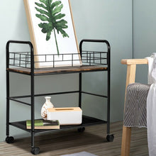 Load image into Gallery viewer, 2-Tier Storage Rolling Cart Trolley with Lockable Wheels Organizer
