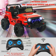 Load image into Gallery viewer, 12V Kids Ride-on Jeep Car with 2.4 G Remote Control-Red
