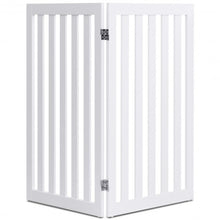 Load image into Gallery viewer, 35" Folding Standing 2/4 Panel Wood Pet Fence-White-A
