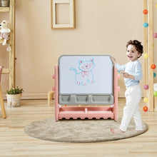 Load image into Gallery viewer, 2 in 1 Kids Easel Table and Chair Set  with Adjustable Art Painting Board-Pink
