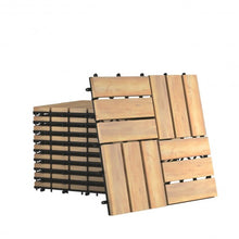 Load image into Gallery viewer, 10 PCS 12" x 12" Acacia Wood  Interlocking Check Deck Tiles
