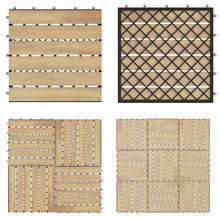 Load image into Gallery viewer, 10 PCS 12" x 12" Acacia Wood  Interlocking Stripe Deck Tiles
