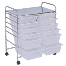 Load image into Gallery viewer, 12 Storage Drawer Organizer Bins Rolling Cart
