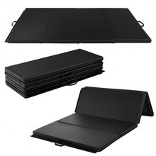 Load image into Gallery viewer, Gymnastics PU Mat  Thick Folding Panel Gym Fitness Exercise-Black
