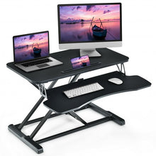 Load image into Gallery viewer, Converter Adjustable Riser Stand Desk with Keyboard Tray-Black
