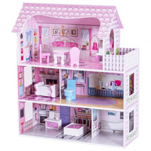 Load image into Gallery viewer, 28" Pink Dollhouse w/ Furniture
