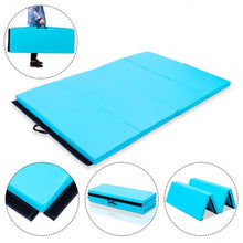 Load image into Gallery viewer, 4' x 6' x 2" PU Thick Folding Panel Exercise Gymnastics Mat-Blue
