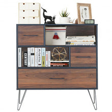Load image into Gallery viewer, Multipurpose Sideboard Storage Cabinet with Metal Leg &amp; Drawers
