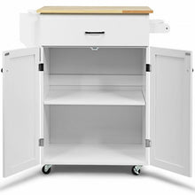Load image into Gallery viewer, Utility Rolling Storage Cabinet Kitchen Island Cart with Spice Rack-White
