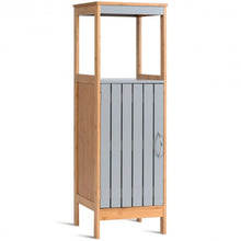 Load image into Gallery viewer, Bathroom Floor Cabinet Freestanding Single Door Bamboo 3-Tier Storage
