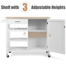 Load image into Gallery viewer, 4-Tier Wood Drawer Kitchen Cart with Storage Shelf and Casters
