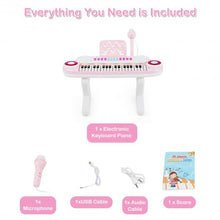 Load image into Gallery viewer, 37-key Kids Toy Keyboard Piano with Microphone-Pink
