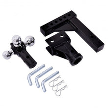 Load image into Gallery viewer, Triple Ball Swivel Adjustable Drop Turn Trailer Tow Hitch Mount

