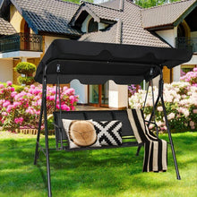 Load image into Gallery viewer, 3 Person Patio Swing with Polyester Angle Adjustable Canopy
