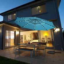 Load image into Gallery viewer, 10FT 360 Rotation Solar Powered LED Patio Offset Umbrella-Turquoise
