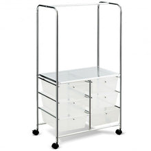 Load image into Gallery viewer, 6 Drawer Rolling Storage Cart with Hanging Bar -Clear
