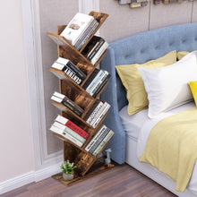 Load image into Gallery viewer, 8-Tier Free Standing Tree Bookshelf-Coffee
