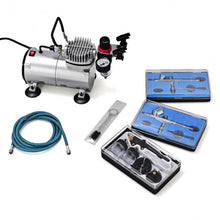 Load image into Gallery viewer, 3 Compressor Kit Dual-Action Spray Air Brush Set
