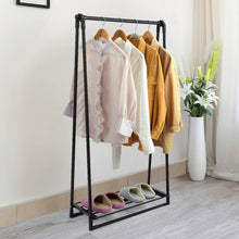 Load image into Gallery viewer, Folding Clothes Hanger with Extendable Hanging Rod-Black

