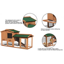 Load image into Gallery viewer, 58" Large Wooden Rabbit Hutch Chicken Coop
